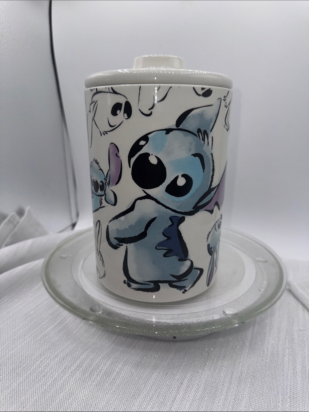 Disney Lilo & Stitch Watercolor Stitch Canister cookie jar candy dish sealed lid